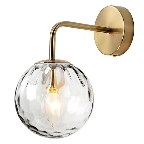 Cateissary Lámpara de bola de cristal de luz de pared que no deslumbra con accesorios de Base de Metal de Cable decoración del hogar para Iluminación y accesorios