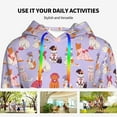 thumbnail image 4 of Picia Fashionable Cats Pattern Casual Women's Hoodie, Hooded Sweatshirt with Kangaroo Pocket, Comfortable Pullover with Eye-catching Drawstrings-X-Large, 4 of 7