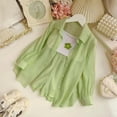 thumbnail image 2 of LUOGENLI Toddler Girls Summer Outfits 4T Sets Kids Girl Summer Clothes Long Sleeve Button down Shirt Coat Tank Tops Shorts Outfits Set Girls 4th of July Outfit Size 10/12 3-4 Years, 2 of 7