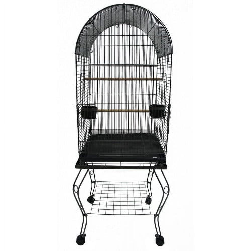YML 600ABLK 20-Inch Dometop Parrot Cage with Stand