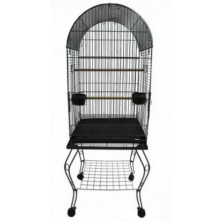 YML 600ABLK 20-Inch Dometop Parrot Cage with Stand