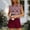 Red 11, variant on Karymi Short Sleeve Shirts for Women 2-Piece Casual Outfit, Crew Neck Cap Sleeve Ruched Front Printed Top   Solid Drawstring Elastic Waist Shorts, Summer Set Workout Tops for Women