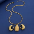 thumbnail image 3 of 14K Yellow Gold Dubai Bridal Earrings Necklace Alcohol Jewelry Set Middle Eastern Ladies Two-piece Set, 3 of 6
