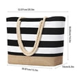 thumbnail image 3 of LEFXSMR Beach Bags for Women, Beach Bags Waterproof Sandproof with Striped Design, Portable Washable Tote Bag for Swim Pool & Outdoor Use, Black, 3 of 6