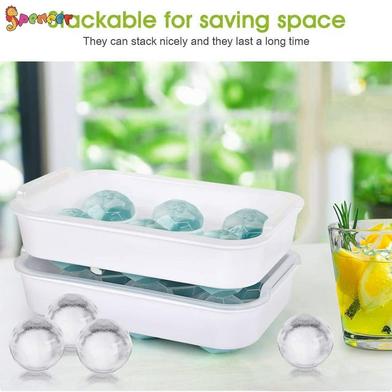 Silicone Large Ice Cube Molds (Set Of 3), 6 Ice Ball Maker Mold, 6