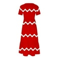 thumbnail image 5 of Plus Size Dresses for Women Ndbuld Women's Fashionable Short Sleeve Round-Neck Loose Printed Long Dress Early Access Deals Red L, 5 of 6