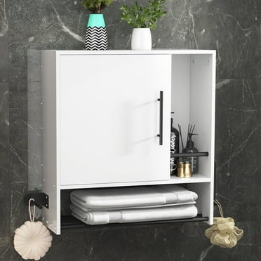 Ymokee Wall Mounted Medicine Cabinet with Adjustable Shelf, 22 x 23 x 7.8 inch Multilevel Storage Cabinet for Bathroom, Laundry Room, Kitchen