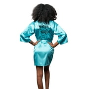 Bridal Party Robes w Bride, Bridesmaid, Maid of Honor & Flower Girl Prints, S-4XL, Tiffany Blue, L/XL, Mother of the Bride