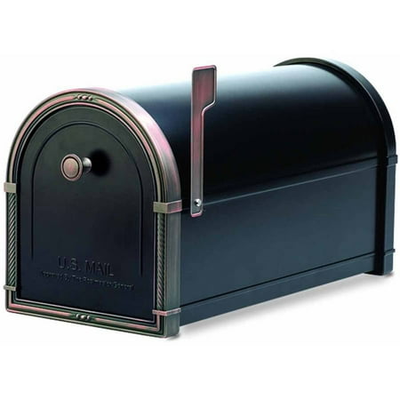 Architectural Mailboxes Coronado Mailbox, Black with Antique Bronze Accents