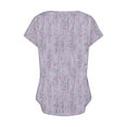 thumbnail image 5 of QUINDOS Women's T Shirts Clearance Under $5 Purple Summer Short Sleeve Tops for Women 2024 Floral V-neck Cool Tops, 5 of 5