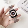 thumbnail image 2 of Compatible with Apple Watch Band 49mm for Women with Zinc Alloy Wristband with 8-row Chain Bracelet Strap Steel iWatch Series 9 8 7 SE2 6 5 4, (41mm 40mm 38mm),Starlight, 2 of 3