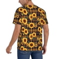 thumbnail image 2 of KLL Brown Blue Plaid Sunflower for Men's Baseball Shirts,Short Sleeve Casual Shirts Button Down Shirt for Men Beach Summer Wedding Shirt-4X-Large, 2 of 7