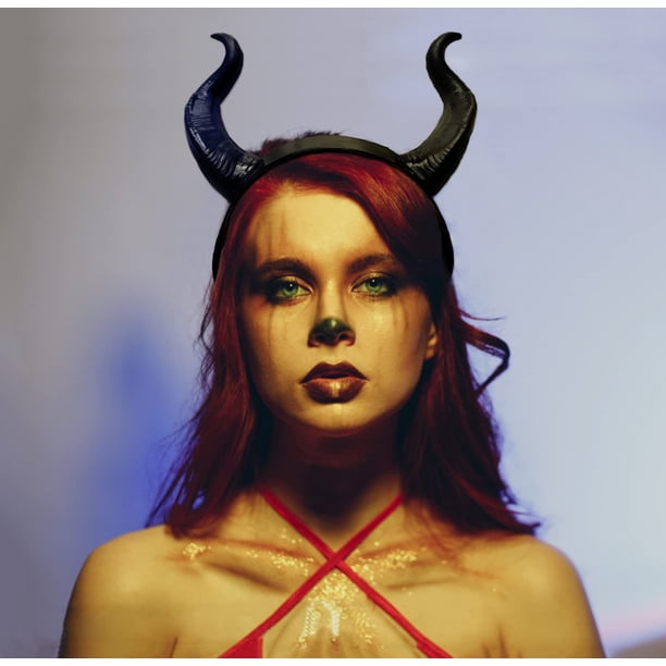Tocado De Halloween Con Cuernos De Diablo Y Tatuajes Faciales – Kit Completo Para Disfraz, Aterrador Y Seguro