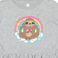 thumbnail image 4 of Inktastic Sloth Yoga Rainbow Girls Toddler Dress, 4 of 5