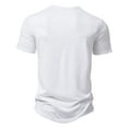 thumbnail image 3 of SWSMCLT Men's Short Sleeve Shirt Henley Summer Top Solid Cotton Slim Fit T Shirt Basic 4 Button Lightweight Comfy White X-Large, 3 of 4
