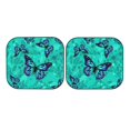 thumbnail image 7 of Haiem Blue Floral With Butterflies Windshield Sun Shade: Universal Foldable 2-Piece Car Front Window Sunshade - Blocks Uv Rays, And Reduces Heat,Essential Car Accessory Medium, 7 of 7