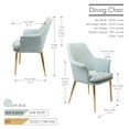 thumbnail image 5 of Porthos Home Dak Dining Chair with Armrests, Velvet, Gold Chrome Legs, 5 of 6