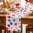 thumbnail image 5 of Colorful Flowers Table Runner 72 Inches, Spring Watercolor Floral Plant Pink Bed Runner Dresser Scarves Tabletop for Indoor Outdoor Parties/Ceremony/Banquet, 18" x 72", 5 of 9
