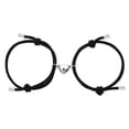 thumbnail image 2 of Pulseras de pareja con colgantes magnéticos, pulsera de cuerda trenzada con campanas magnéticas, dijes de votos de amor eterno, 1 par para mujeres y hombres, 2 of 8