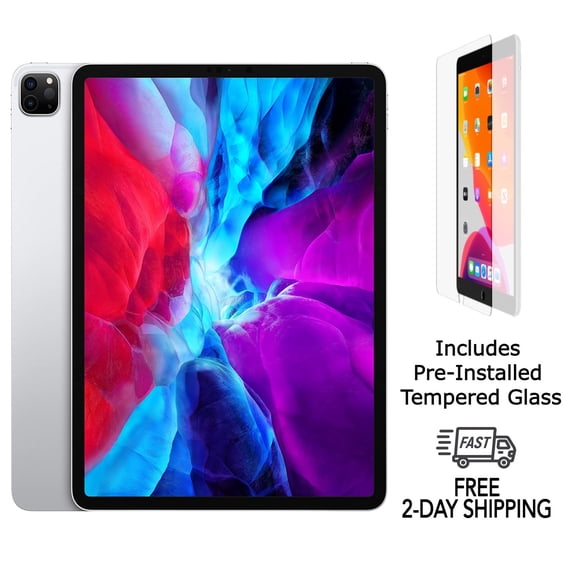 Refurbished Apple iPad Pro 12.9" (4th Gen) w/ Pre-Installed Tempered Glass (WiFi + Cellular Unlocked) 512GB Silver (Grade A+)