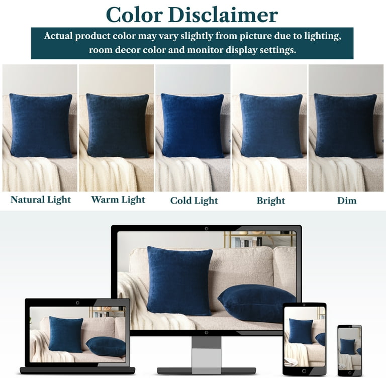 Tosleo Boho Navy Blue Striped Pillow Covers - 20x20 Inch Set Of 2 With Tassels For Farmhouse Decor