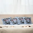 thumbnail image 4 of Ambesonne Animal Throw Pillow Cover 4 Pack, Lion and Hipster Glasses, 20", Blue Black Red, 4 of 5