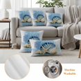 thumbnail image 5 of Pack of 2 Blue Coastal Starfish Outdoor Pillow Covers Decorative, Waterproof Pillow Protector, Vintage Grey Nautical Coral Summer Throw Pillowcases Accent Cushion Cases for Patio Couch Sofa 20"x20", 5 of 8