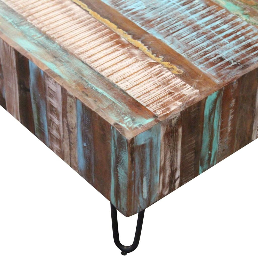 Kepooman Modern Rectangle Solid Reclaimed Wood Side End Accent Table for Bedroom Living Room, 39.4" x 19.7" x 15", Multi-color Kepooman Modern Rectangle Solid Reclaimed Wood Side End Accent Table for Bedroom Living Room, 39.4" x 19.7" x 15", Multi-color