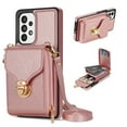 thumbnail image 1 of Nalacover Wallet Case for Samsung Galaxy A53 5G,with Removable Adjustable Shoulder Strap,PU Leather Back Zipper Pocket Card Holder Stand Purse Shockproof Phone Case for Women Men,Rosegold, 1 of 10