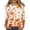 Saffron, variant on Women's 3/4 Sleeve Tops - Maple Leaf Print Round Neck T Shirts, Casual Fall Tees & Blouses for Everyday Wear, 3/4 Sleeve T Shirts for Women