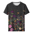 thumbnail image 4 of Yotami Women's Plus Size Graphic Top Floral Print Short Sleeve Summer Blouse for Weekend Crewneck Loose Fit T-Shirt Multicolor XL, 4 of 4