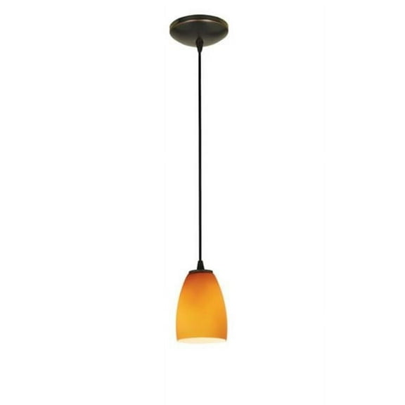 Access Lighting 28069-1C-ORB-AMB Sydney Sherry 1 Light Cone Glass Pendant - Amber - 6.00 in.