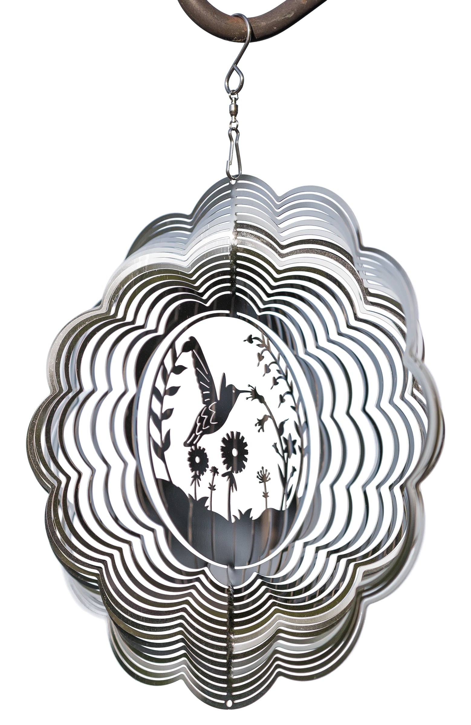 VP Home Hummingbird 3D Metal Outdoor Garden Decor Wind Spinner