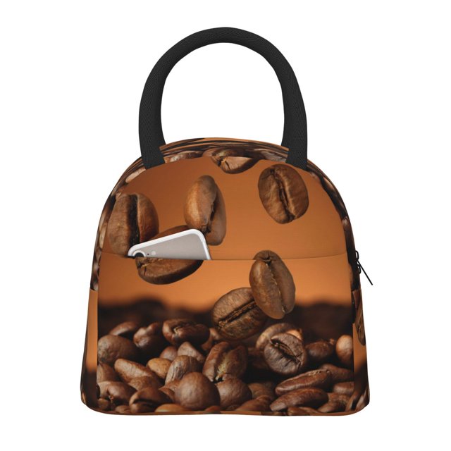 Balery Coffee Beans Bolsa de Almuerzo para Mujeres, Caja de Almuerzo, Bolsa de Almuerzo Pequeña Impermeable, Tote de Almuerzo Reutilizable con Gran Capacidad