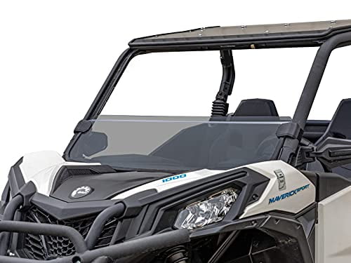 2013+ Installs in Minutes! SuperATV Heavy Duty Scratch Resistant Clear Half Windshield for Can-Am Maverick - Hard Coated for Extreme Durability