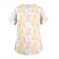 thumbnail image 4 of HAVUITYY Women Easter Scrub Tops Cute Bunny Eggs Print Nursing Uniforms Breathable Plus Size Comfy Easter Scurbs for Womens, 4 of 5