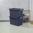 thumbnail image 4 of Sterilite 30 Gallon Latching Tuff1 Tote, Rugged Plastic Bin with Lid, Dark Blue, 4 Count, 4 of 10