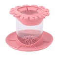 thumbnail image 4 of Limpiador de brochas de maquillaje redondo desmontable, tabla de fregar, tapete de limpieza multifuncional para el hogar y el dormitorio, color rosa, 4 of 14