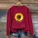 thumbnail image 2 of Gibobby Temperamento Pullover Top Camiseta estampada de talla grande con estampado del día de San Valentín para mujer Top informal de manga larga (Rojo, L), 2 of 4