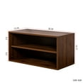 thumbnail image 3 of GZXS 2-Tier Wooden Storage Cabinet, Open Organizer Shelf for Home Office, Bedroom, and Living Room, 28.35" Wide, Walnut Finish, 3 of 7