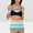 Multicolor womens swimsuits, variant on Summer Saving pimelu Bathing Suit for Women Tankini Swimsuits for Women Modest Swimsuits Two Piece Swimsuits Fashion Striped Print High Waist Tummy Control Swimwear Bathing Suits for Women