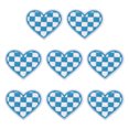 thumbnail image 1 of Uxcell 8 piezas parches bordados de corazón a cuadros para planchar, apliques para coser en chaquetas, colección de ropa, vestidos, sombreros, jeans, accesorio de bricolaje, azul/blanco, 1 of 6