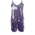 thumbnail image 4 of LOVZFMLL Mode Femmes Imprimé Poches Bretelles Pantalon Décontracté Combinaison Courte Violet P, 4 of 6