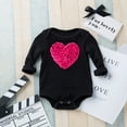 thumbnail image 2 of Fesfesfes Newborn Infant Onesie Baby Boys Girls Valentines Love Heart Romper Bodysuit Clothes Summer Saving Sale, 2 of 9