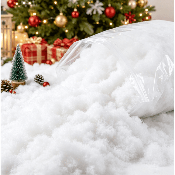 Christmas Decoration Fake Snow, Fluffy Artificial Cotton Snow Fiber, Realistic Winter Appearance, Ideal for Christmas Village, DIY Crafts and Photo Shooting