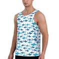 thumbnail image 2 of Easygdp Party Shark Cute Men's Tank Top, Sleeveless Muscle T Shirts, Breathable, Quick-Dry, Loose for Gym, Running, Fitness - X-Large, 2 of 9