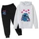 thumbnail image 5 of Traje infantil Disney Stitch Kawaii, moda urbana, traje para niños y niñas, jersey deportivo + pantalón de chándal, traje deportivo de dos piezas, 5 of 5