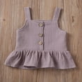 thumbnail image 3 of Ensemble 2 Pcs pour Nouveau-Née Fille : Hauts Courts Sans Manches à Boutons + Mini-Shorts, 3 of 10