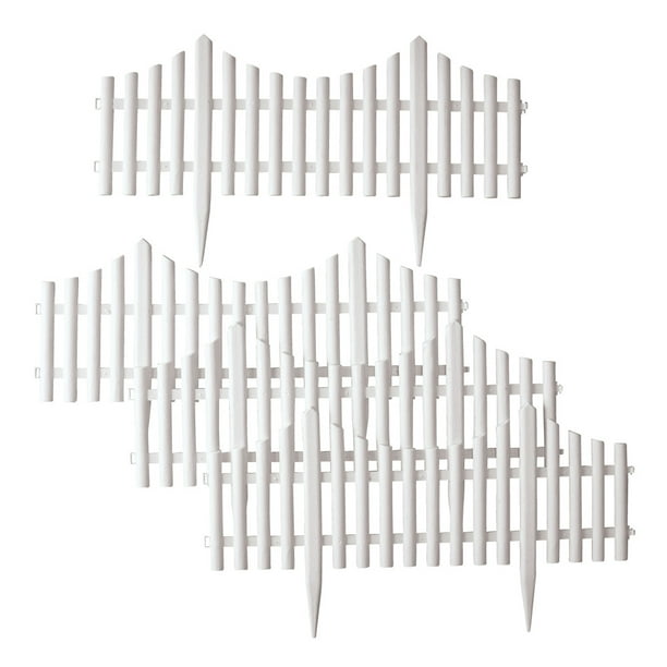 Collections Etc Flexible White Picket Fence Border for Garden, Landscape Edging, Pathways 4