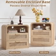 thumbnail image 5 of LEYAOYAO Rattan Nightstand with Charging Station Set of 2, Modern End Table with 2 Drawers and Shelf for Bedroom/Living Room, Natural Oak, 5 of 10